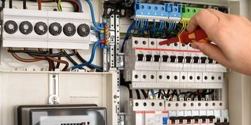 Man working on cable wires