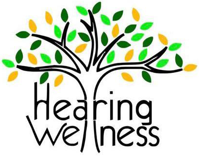 Logo of Hearing Wellness: a stylized tree with a black trunk and branches; green and yellow leaves; black text.