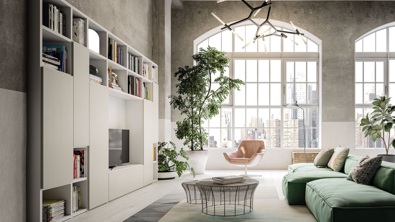 Ampio soggiorno arredato