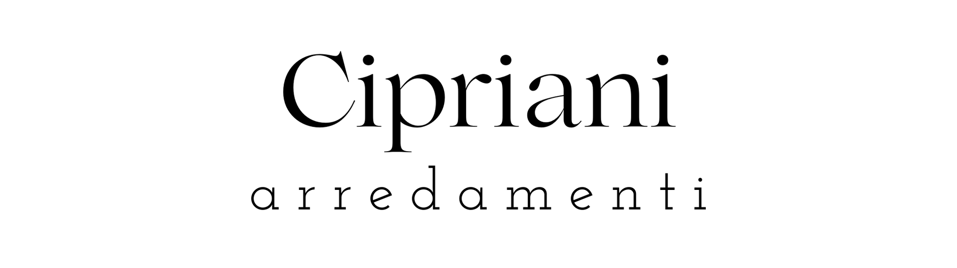 Logo Cipriani arredamenti in testo nero su sfondo bianco