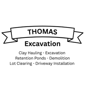 Logo for Thomas Excavation, featuring 