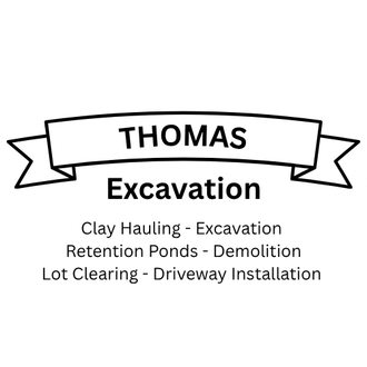 Logo for Thomas Excavation, featuring 