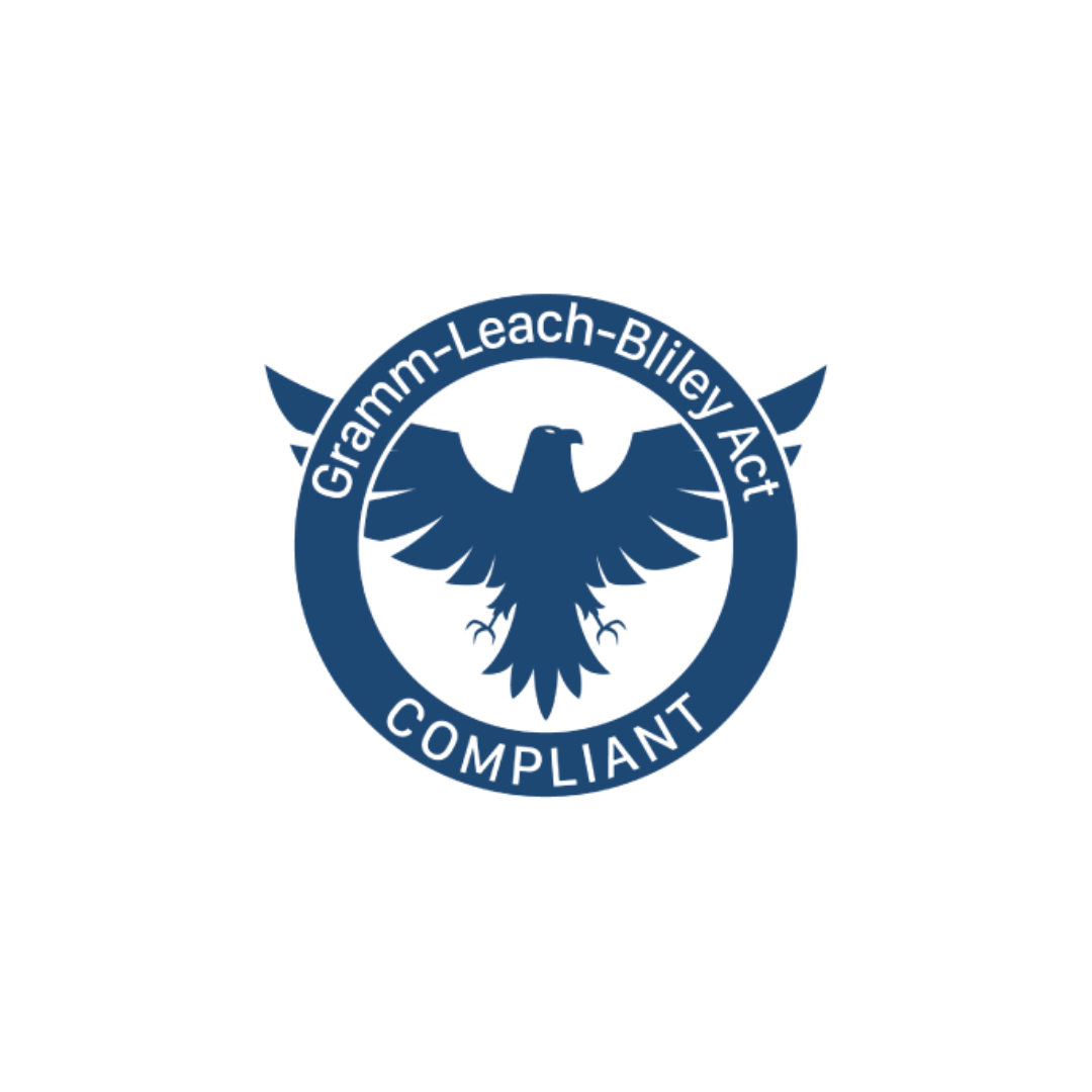 A logo for gramm-leach-billey act compliant