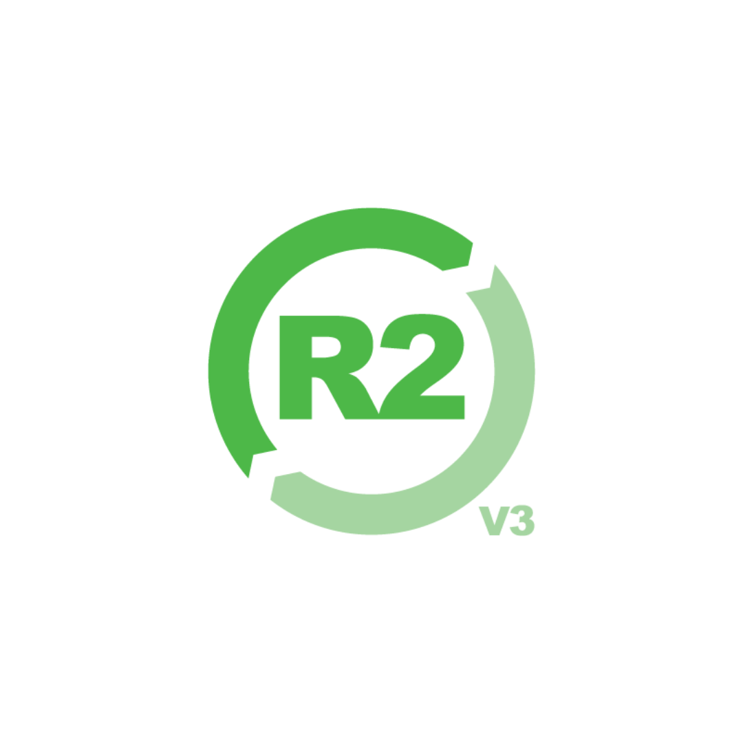 The logo for r2 v3 is a green circle with the letter r2 inside of it.