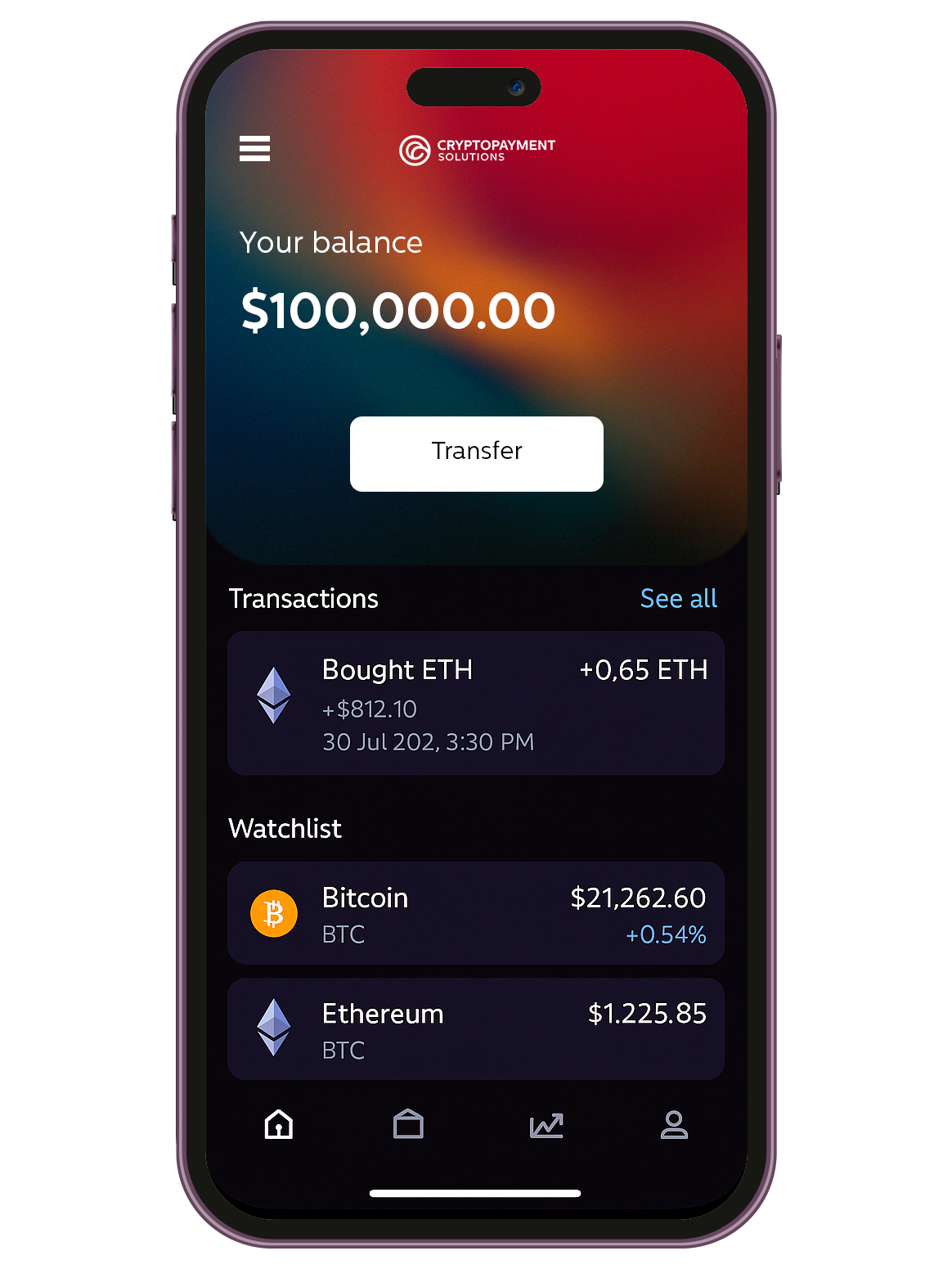 A cell phone with a wallet app on it.