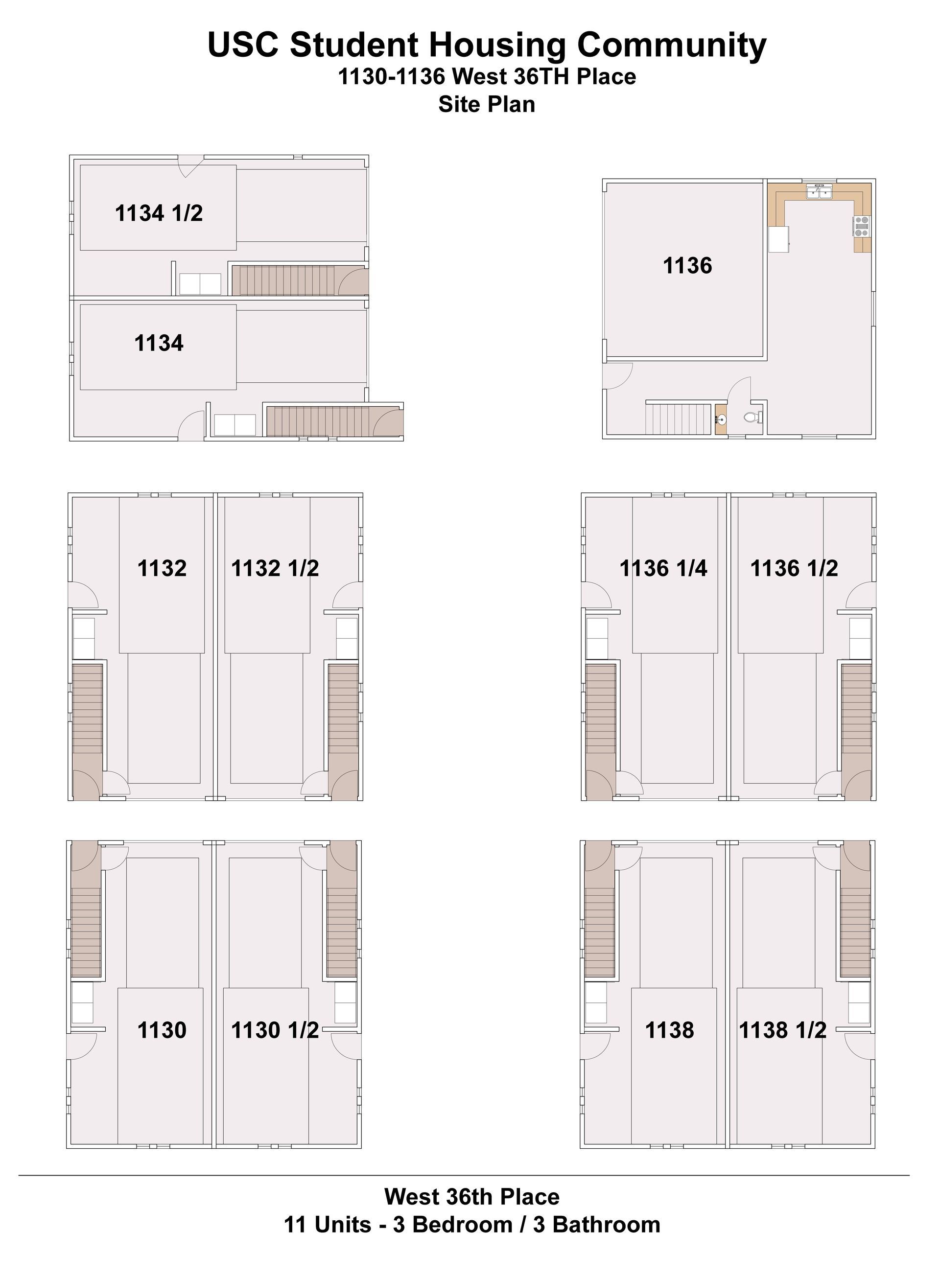 A floor plan of a usc student housing community