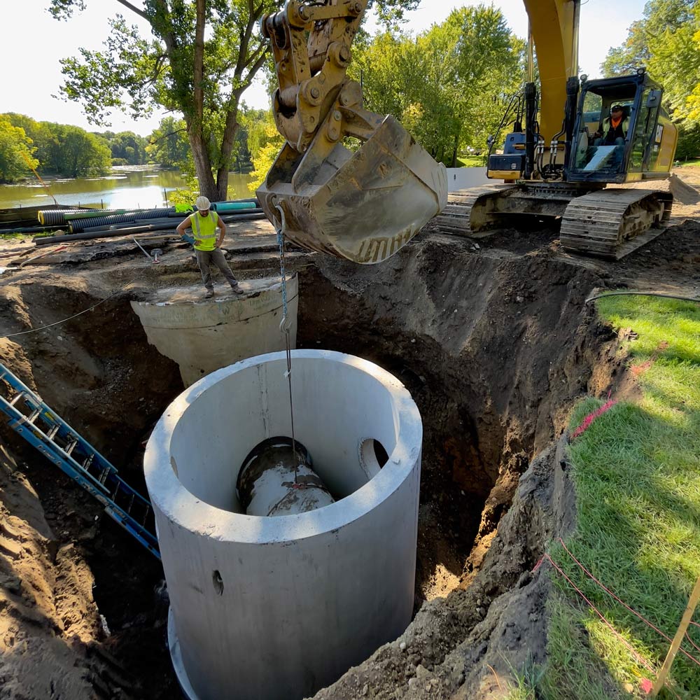 Underground Pipes With Excavation — Chaska, MN — Kusske Construction Company