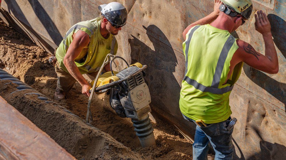 Men Deep Digging Underground — Chaska, MN — Kusske Construction Company