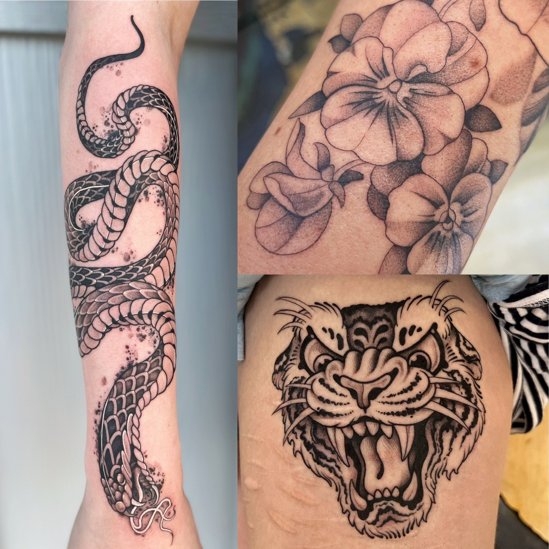 A man has a tattoo of praying hands and a cross on his chest