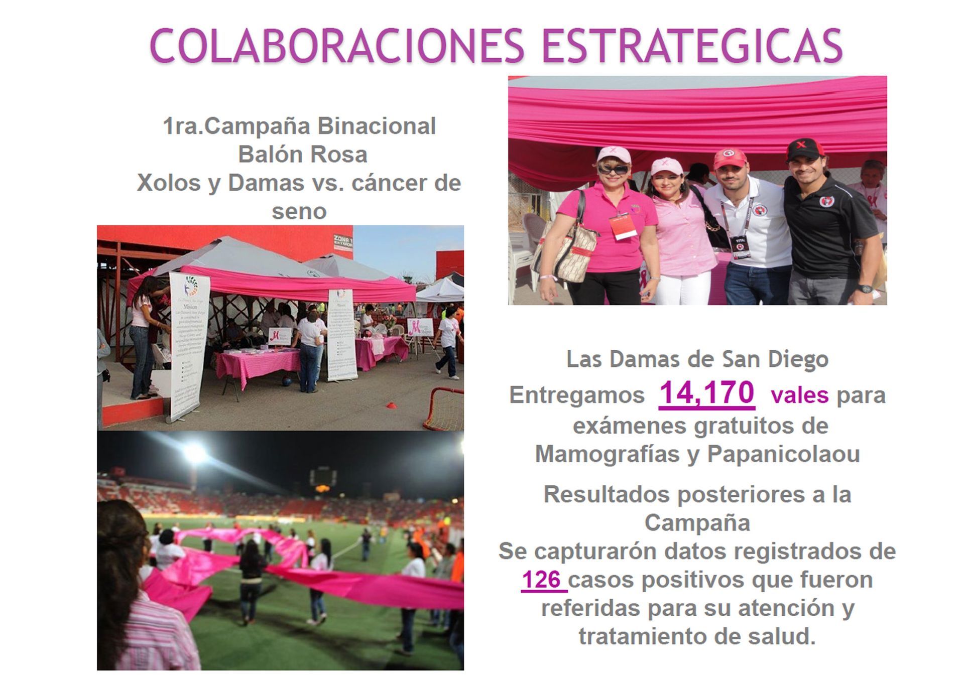 Un grupo de personas se encuentra bajo una tienda de campaña rosa.