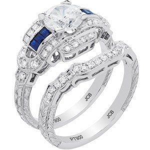 Blue and Silver Stone Bridal Ring — Diamandel Diamonds — Allen, TX