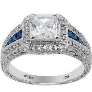 Square Diamond With Blue Triangle Details — Diamandel Diamonds — Allen, TX
