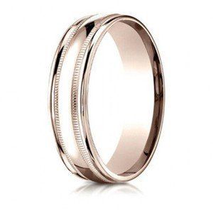 Rose Gold Ring With Details On Edges — Diamandel Diamonds — Allen, TX