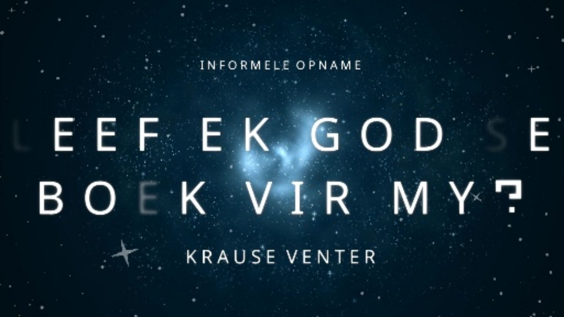 Leef ek God se boek vir my?