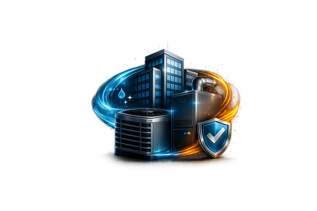 Cybersecurity data center icon with blue and orange server towers and a shield badge