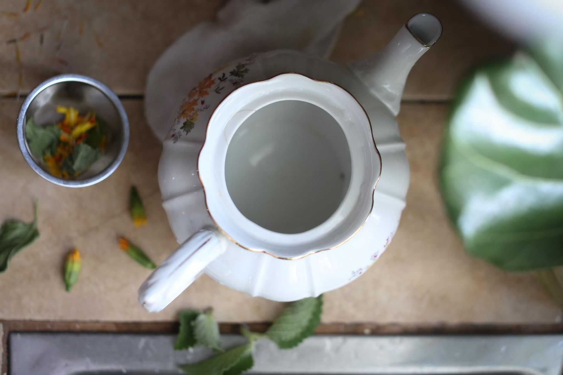 A Fresh Herbal Edible Flower Infusion