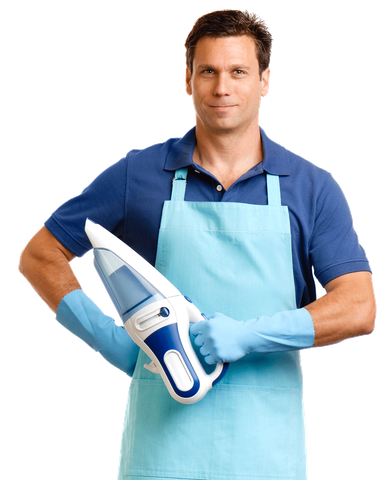 Man with Cleaning Equipment