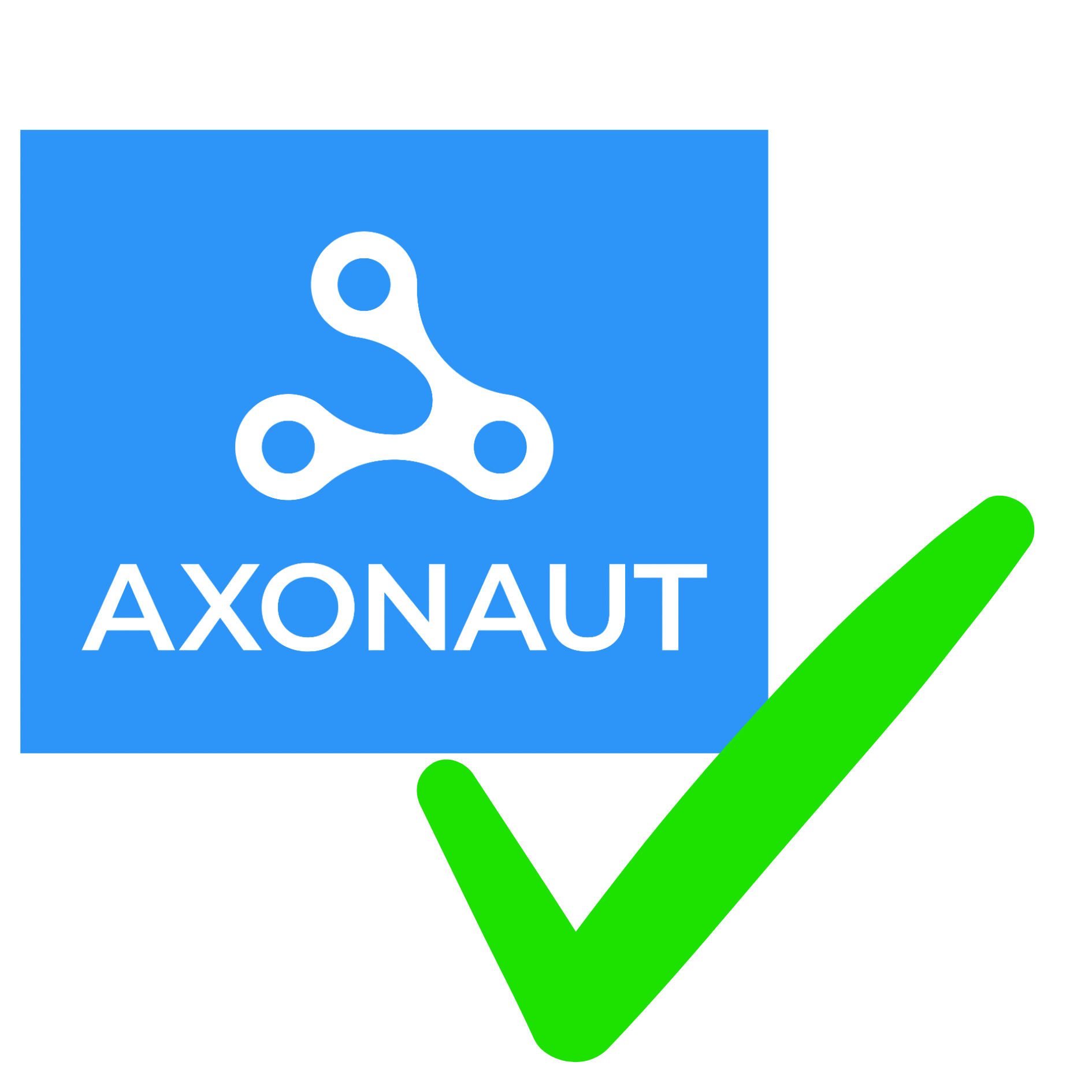 Logo Axonaut avec signe validé