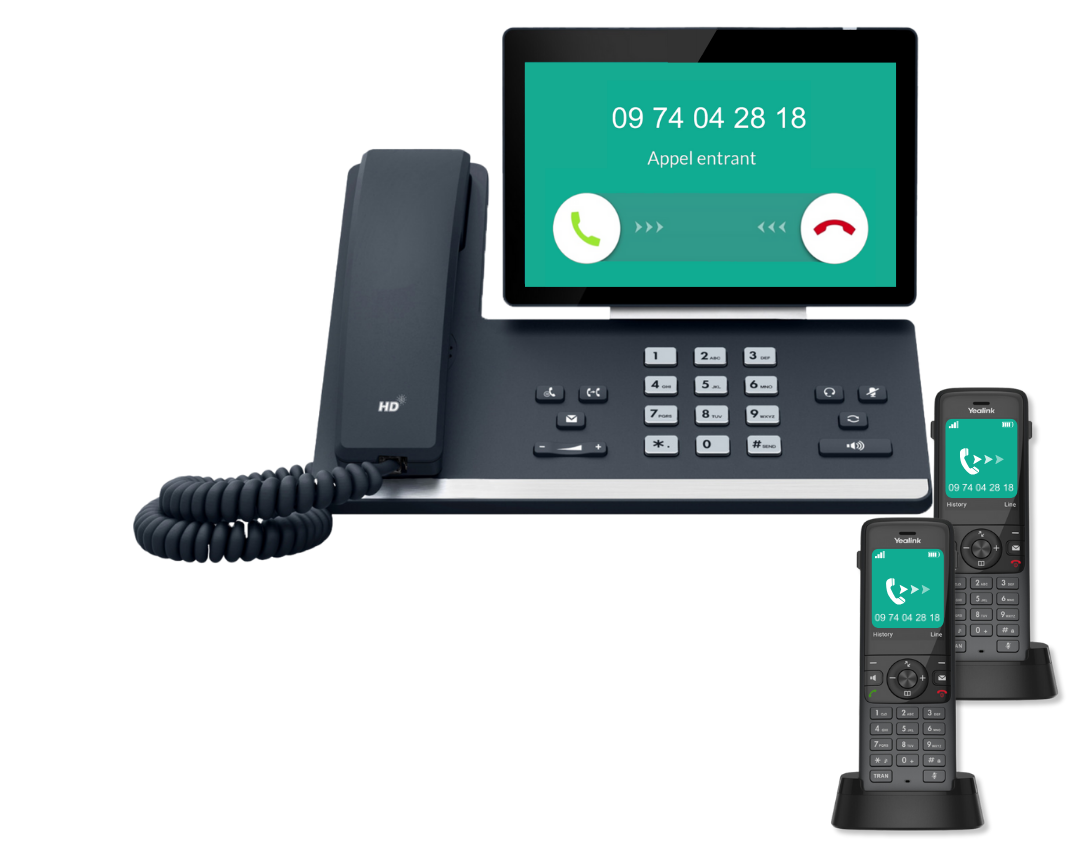 pack telephonie avec DECT et poste fixe