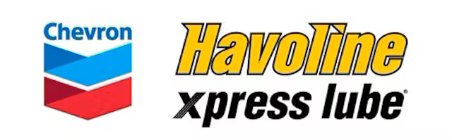 A logo for chevron and havoline xpress lube