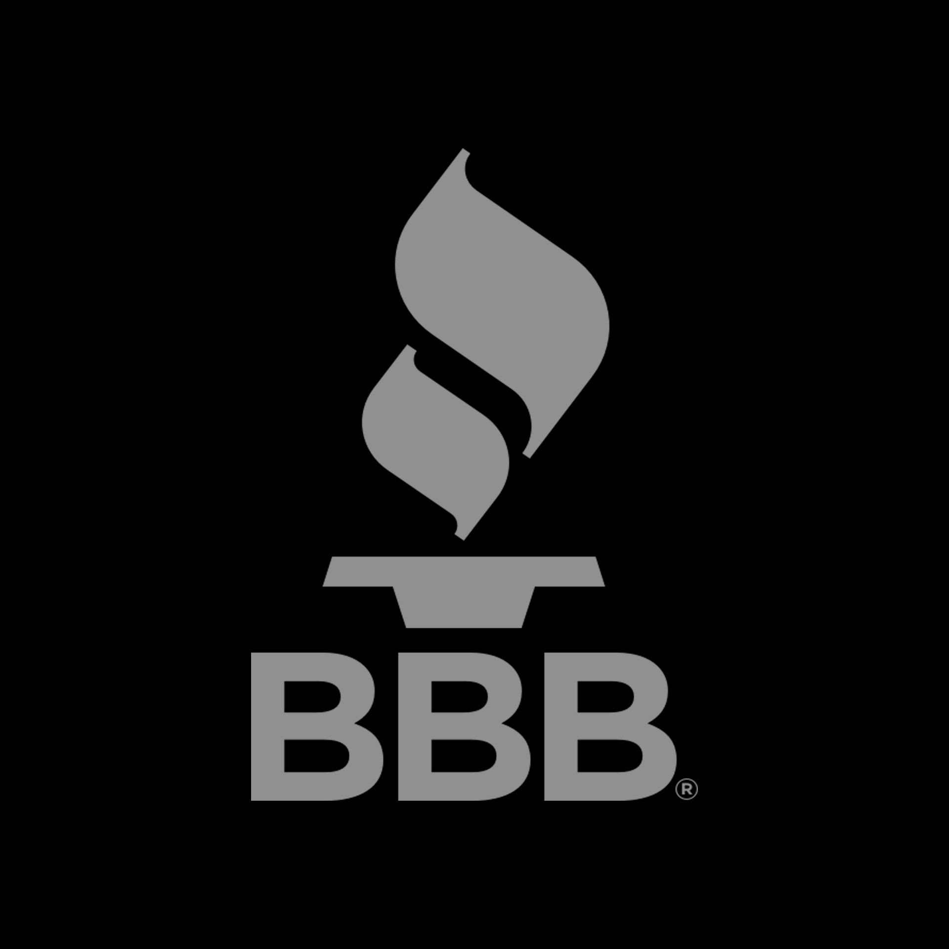 The bbb logo has a flame coming out of it on a black background.