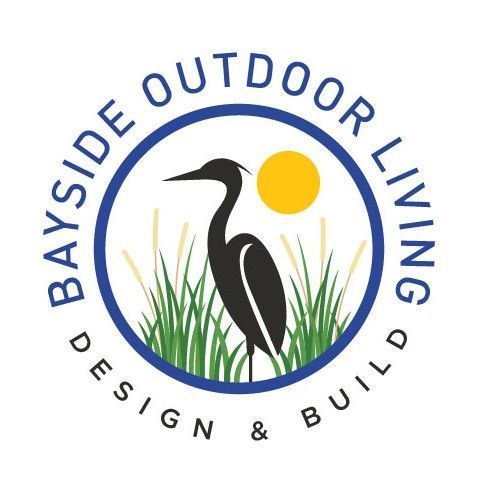 Circular logo: blue frame, text 