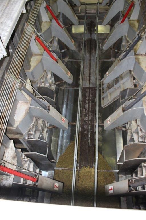 A machine with a red sticker on it that says ' a ' on it