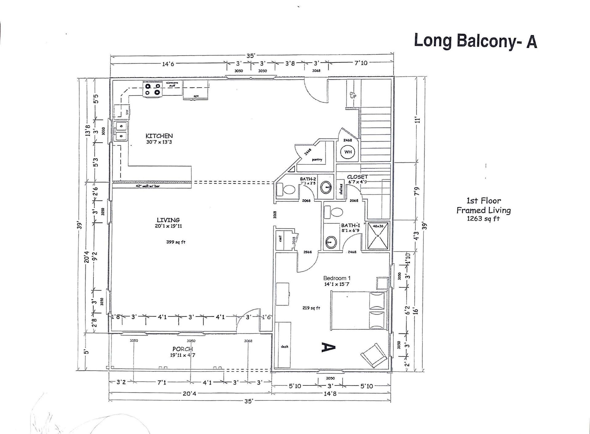 2 Story Long Short  Balcony