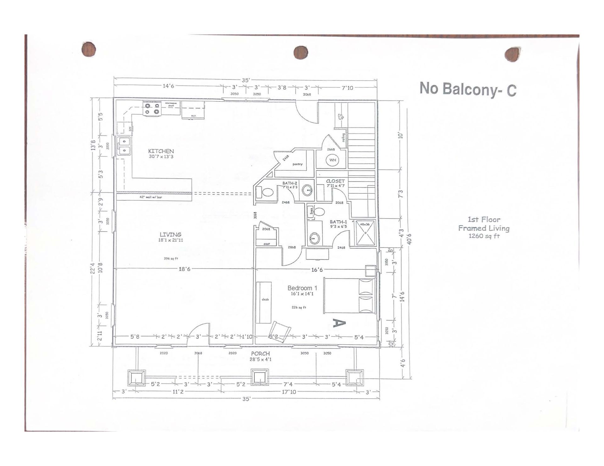 2 Story Long No Balcony - C