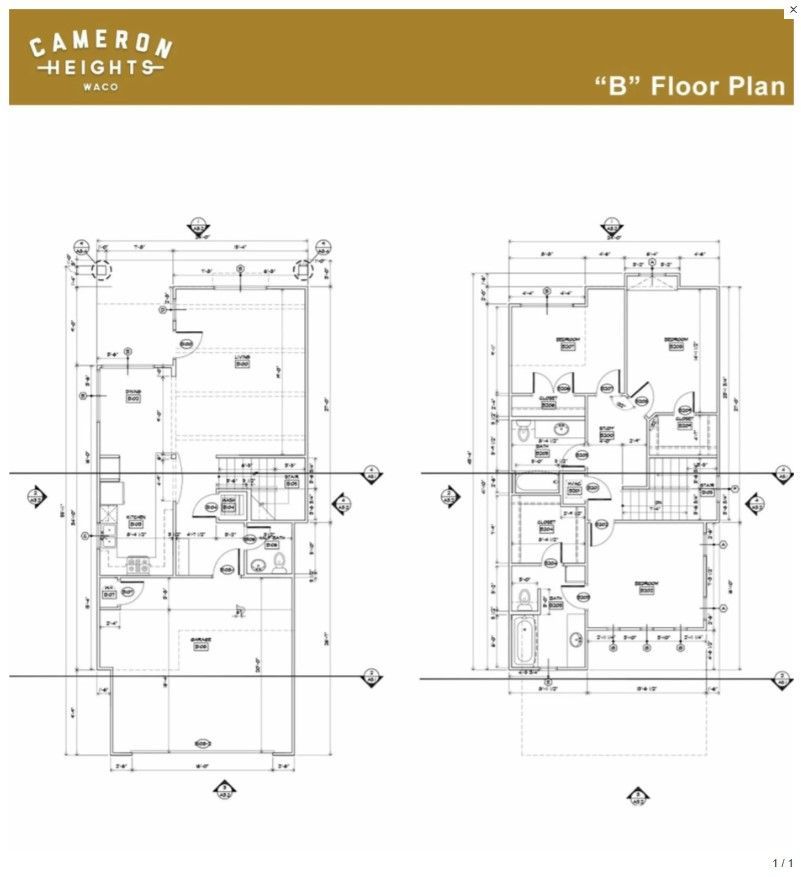 A black and white floor plan for cameron heights