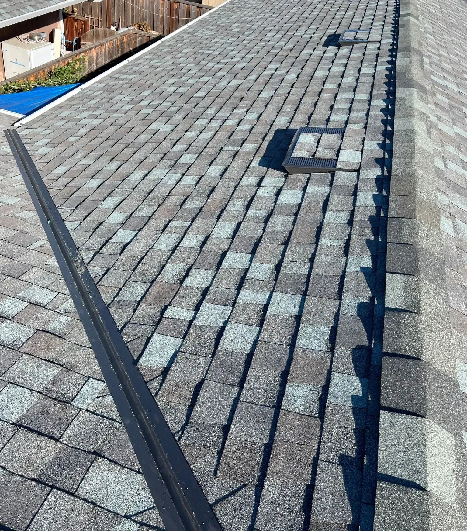 A roof with a lot of shingles on it