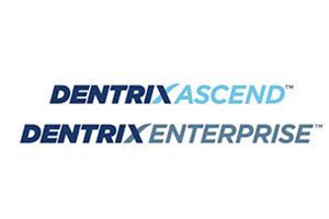 The logo for dentrix ascend and dentrix enterprise is shown on a white background.