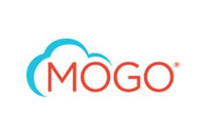 A logo for mogo with a cloud in the middle
