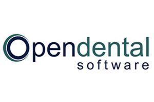 The logo for opendental software is on a white background.