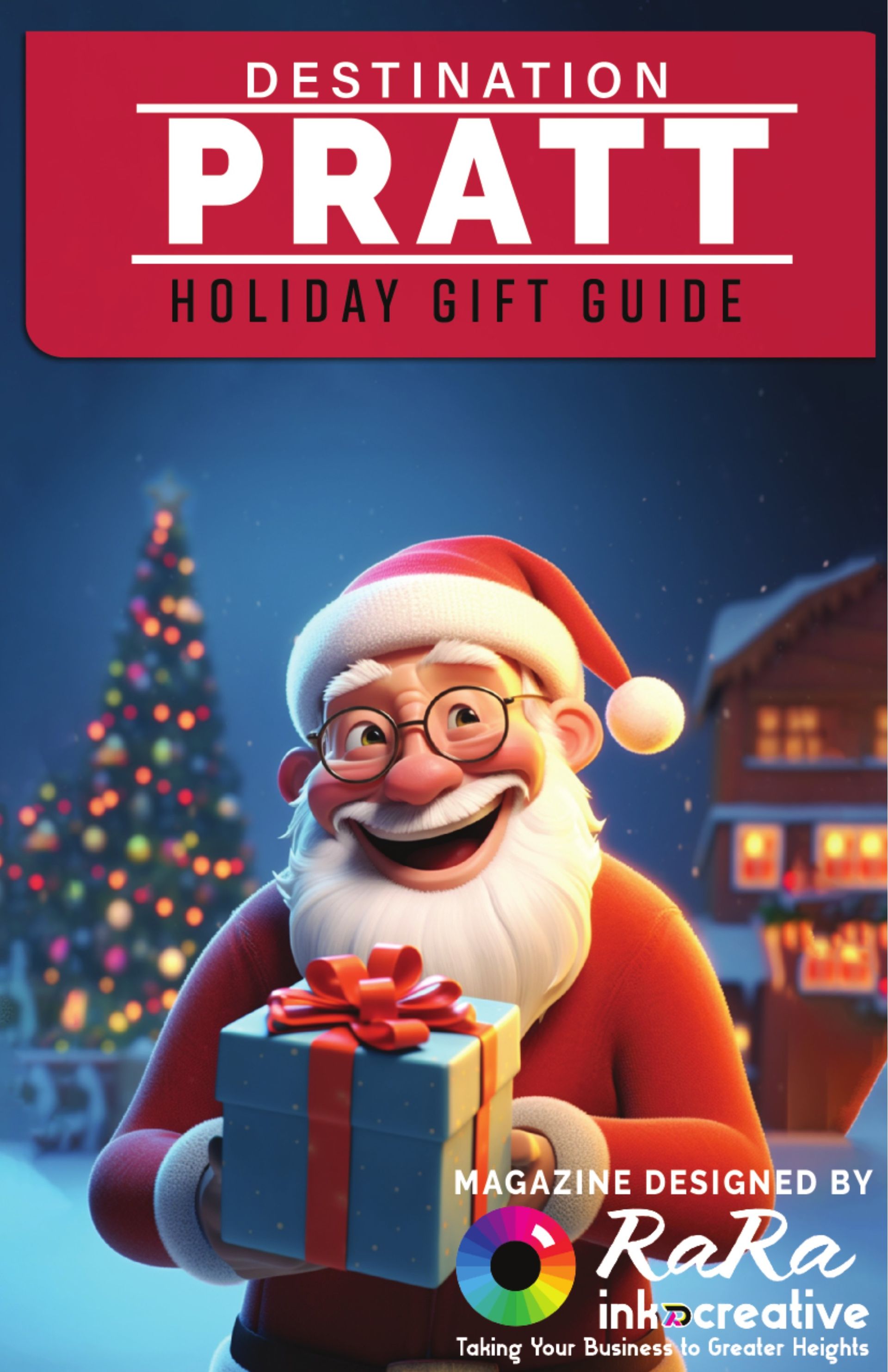 The cover of a destination pratt holiday gift guide