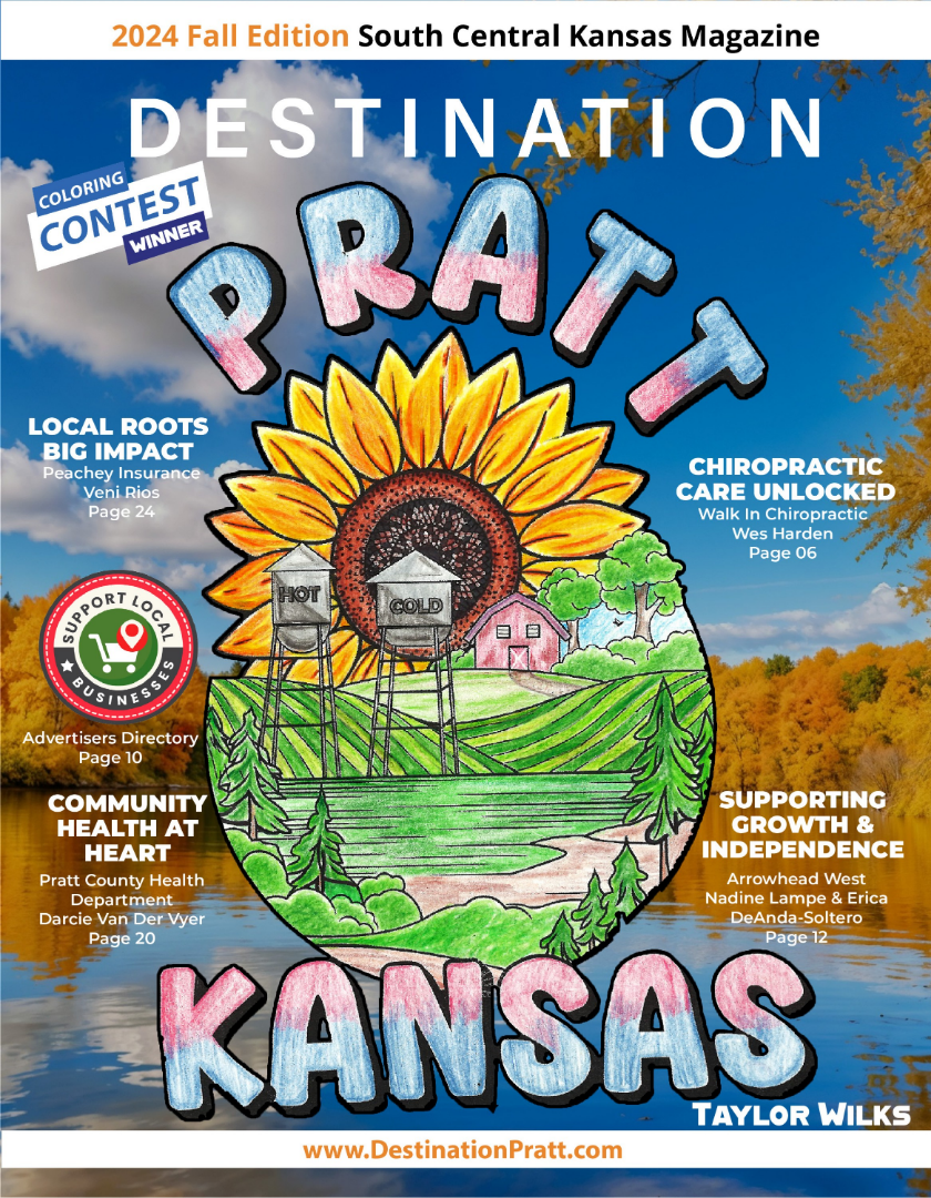 The cover of the south central kansas magazine with a sunflower on it.