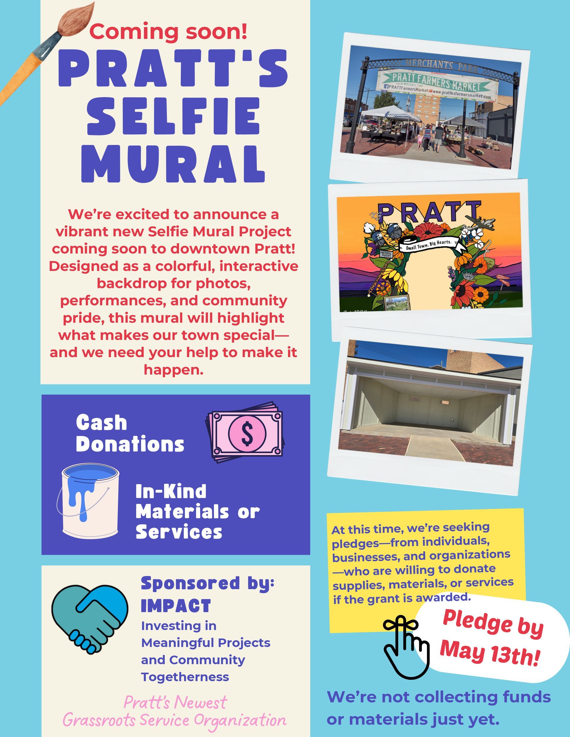 A poster for pratt 's selfie mural is coming soon.