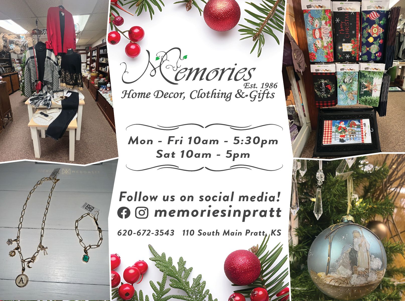 A poster for memories home decor , clothing and gifts