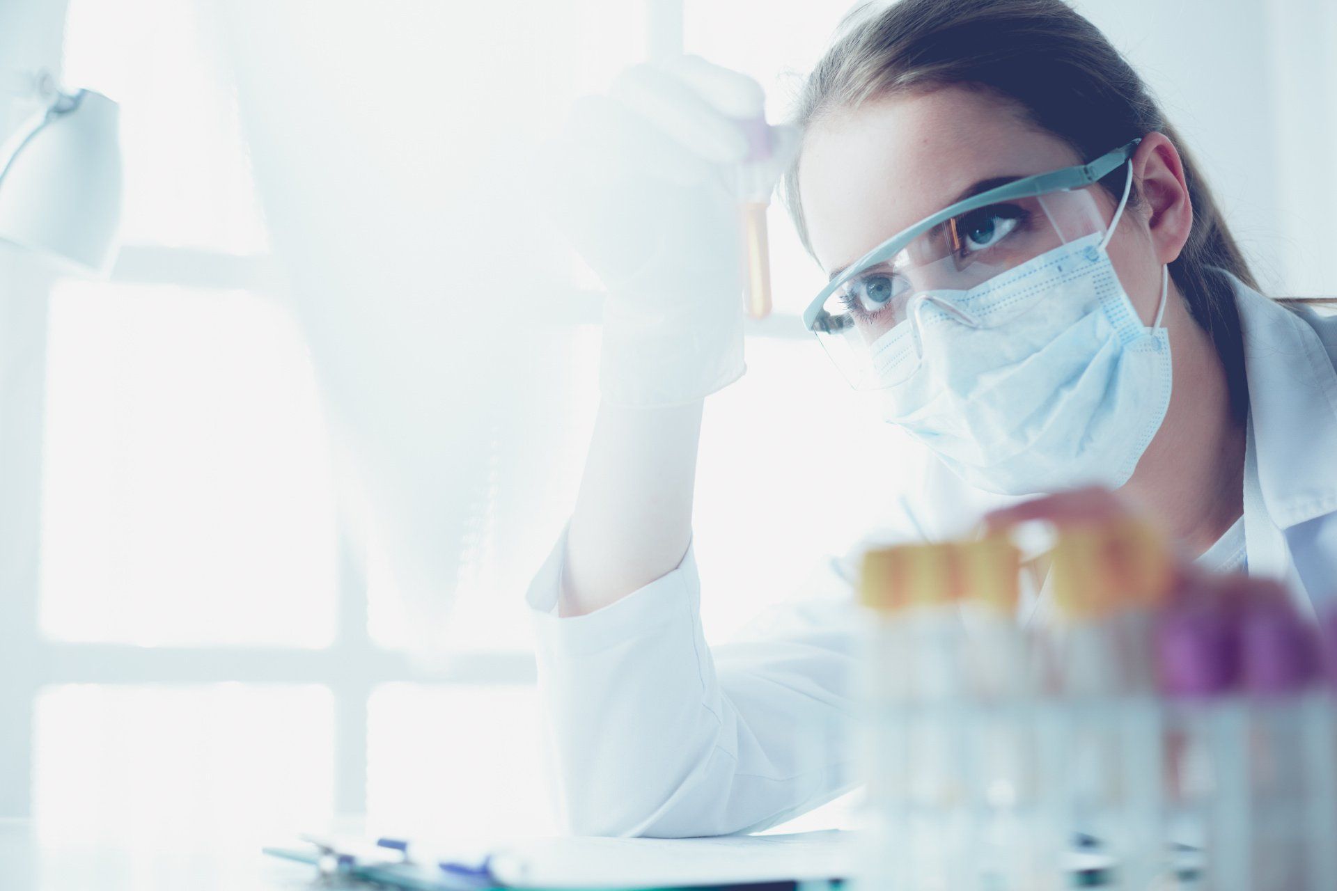 female doctor working in a lab