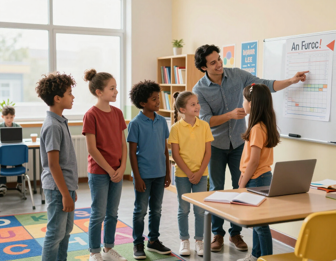 Students celebrating progress with a tutor