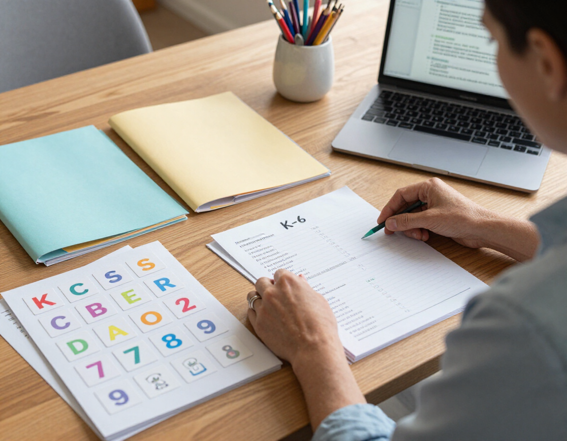 Tutor preparing personalized lesson materials