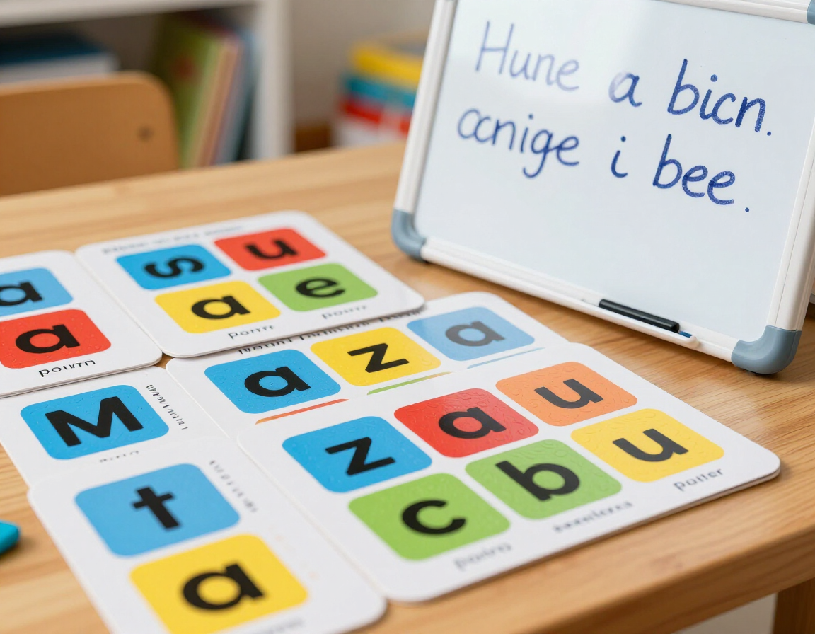 Reading cards and phonics tiles for tutoring