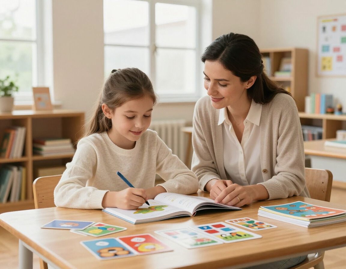 Tutor supporting a young student in a personalized learning session