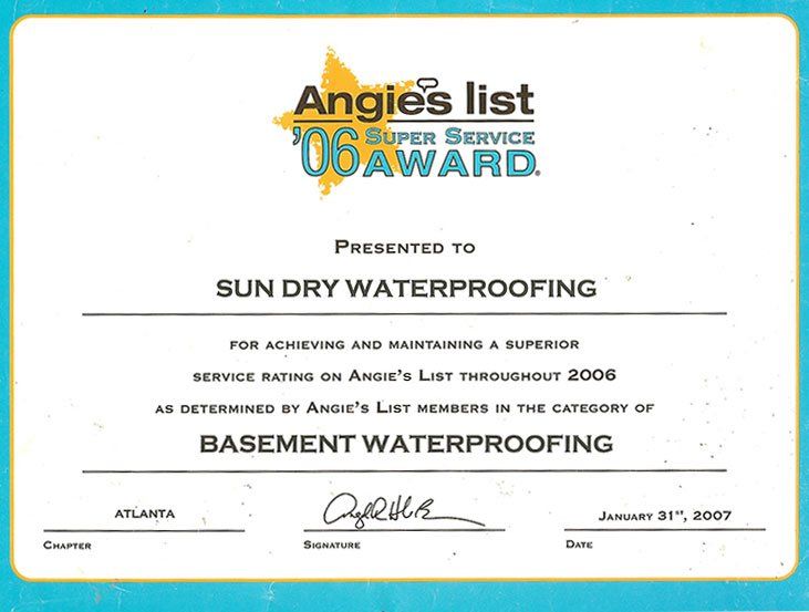 Angel List Award — Atlanta, GA — Sundry Waterproofing