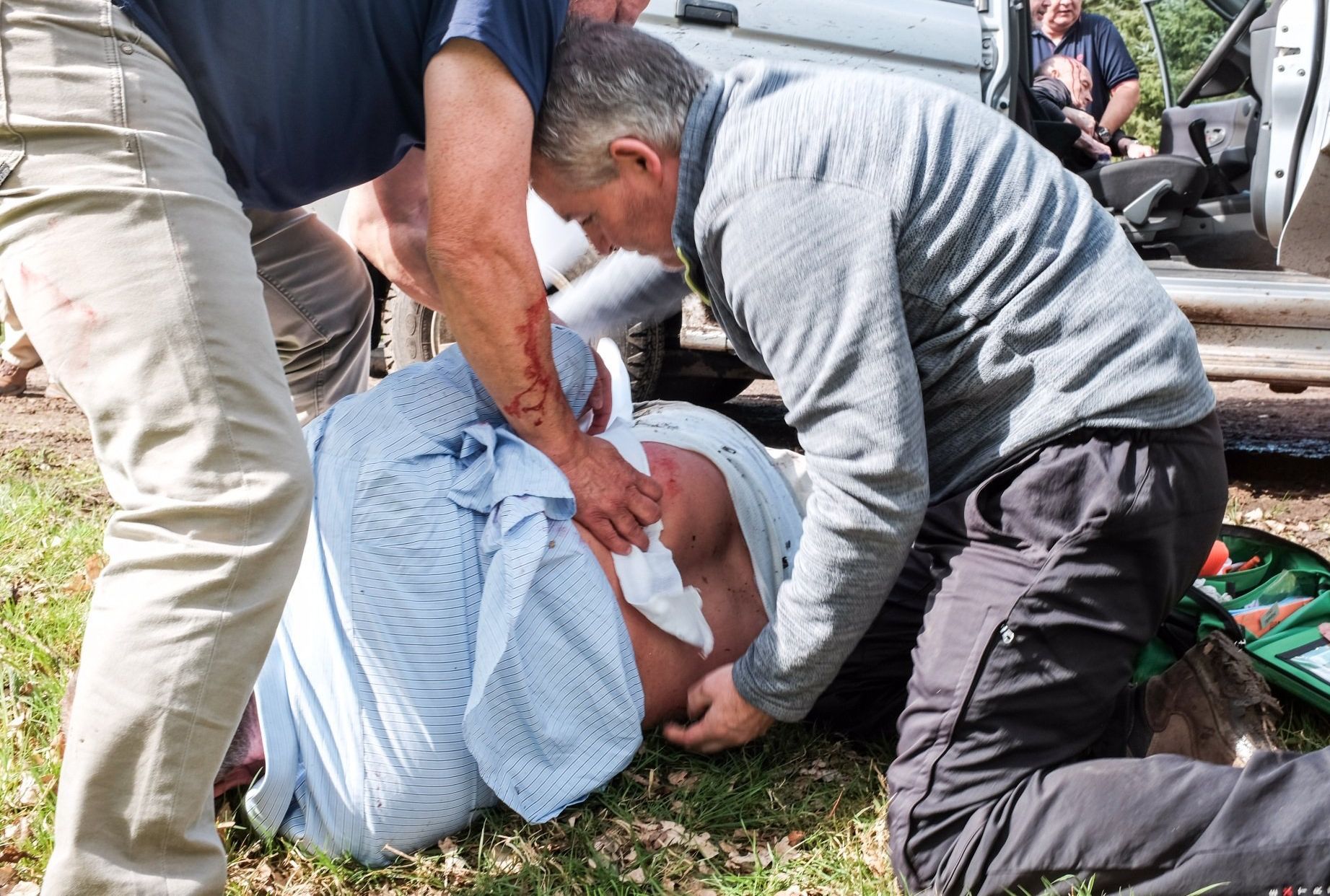 Trauma training at the scene of a road traffic collision