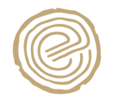 Tan tree ring design with the letter
