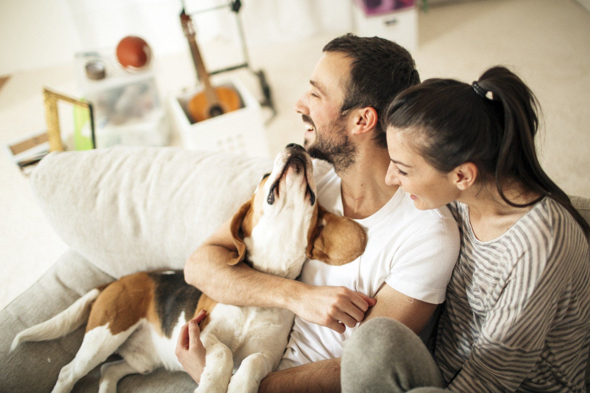 couple with dog