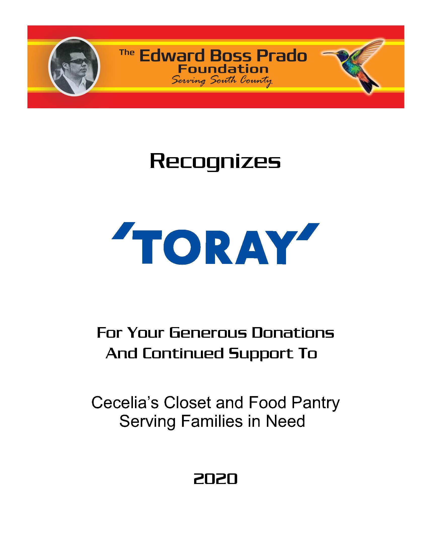 Toray recognition