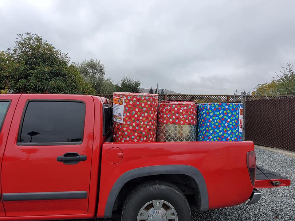 Truck getting ready to deliver toys