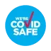 A Blue Circle with The Words `` We 're Covid Safe '' on It — Linda Emery & Associates In Gosford, NSW